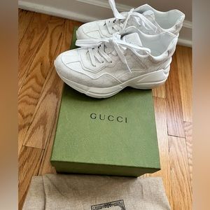 Gucci, white Rhyton sneaker, size 37
